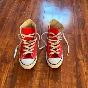 Kids red high top converse